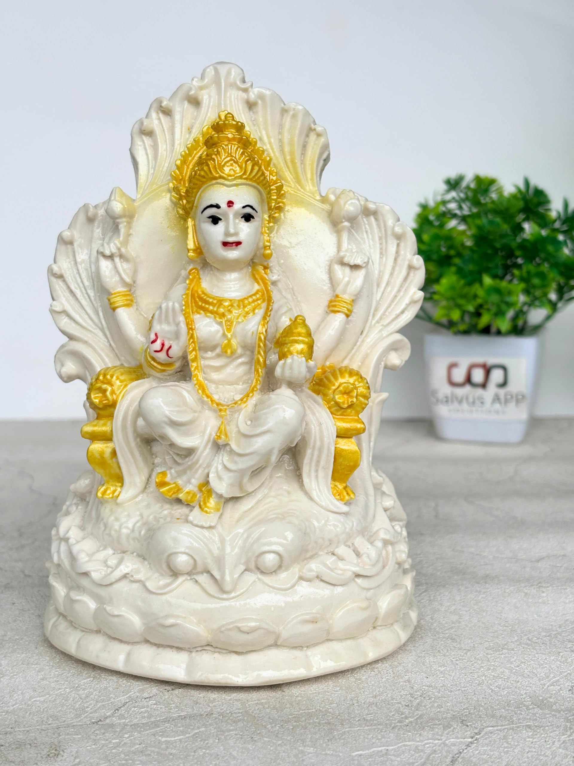 Buy Salvus APP SOLUTIONS Marble Dust Maa Laxmi Idol - Goddess